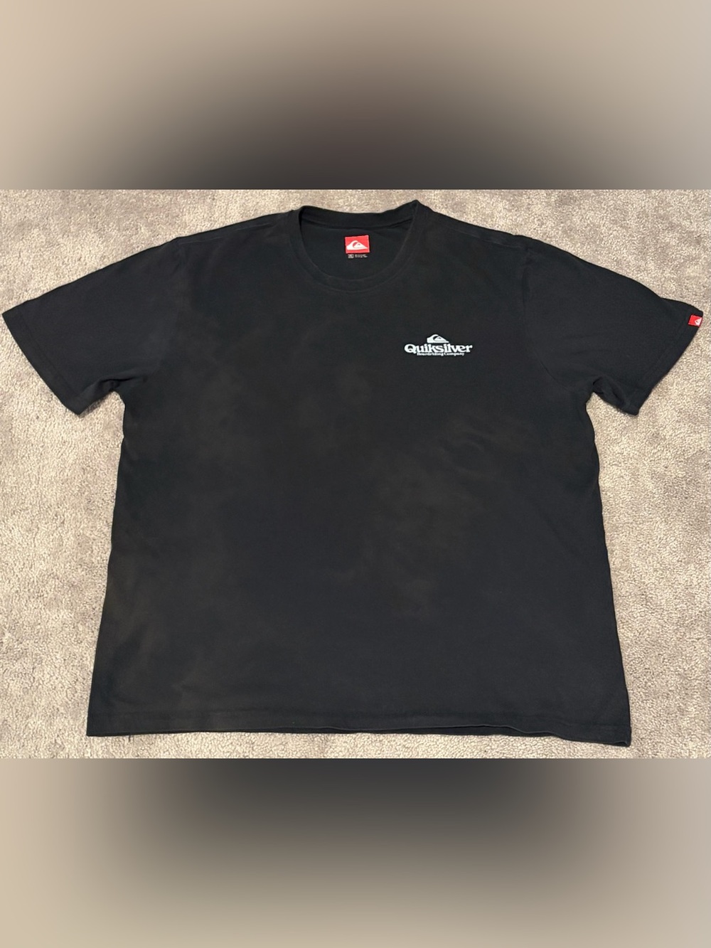 Quiksilver Men’s XL Black T-Shirt Short Sleeve Surf Logo Casual Tee **READ**